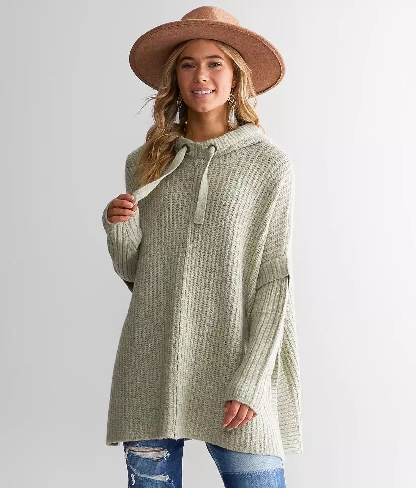 Hooded Poncho Sweater | Buckle