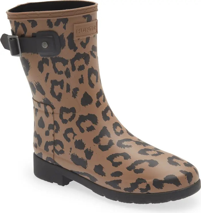 Hunter Original Refined Short Leopard Waterproof Rain Boot | Nordstrom | Nordstrom Canada