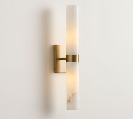 Frances Alabaster Double Tube Sconce (22") | Pottery Barn (US)