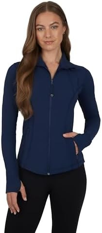 90 Degree By Reflex Full Zip Running Track Jacket Lightweight Athletic Slim Fit Jacket with Thumb... | Amazon (US)