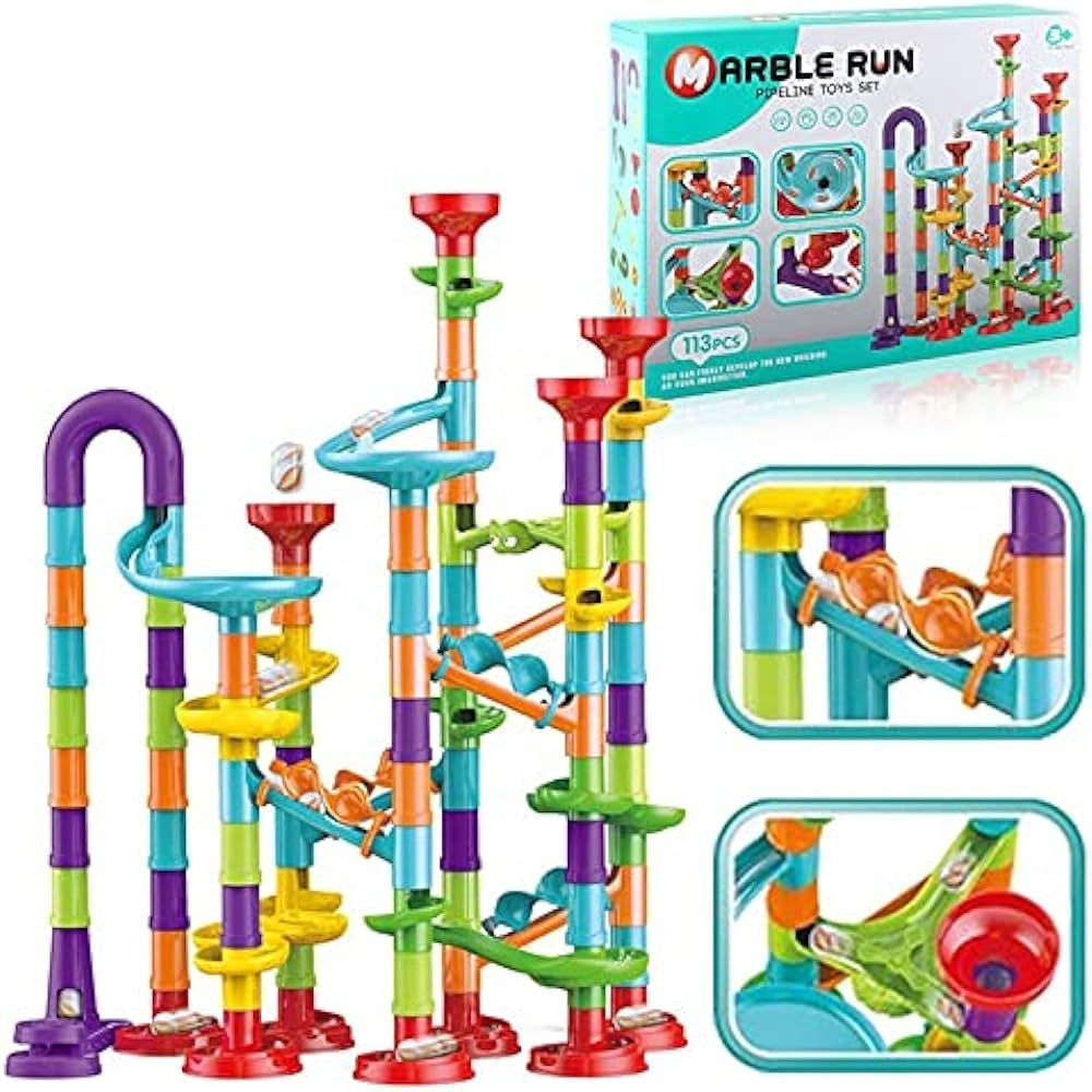 Fun Toys X 113 Pcs Marble Run Compact Set, Construction Building Blocks Toys, STEM Learning Toy, ... | Amazon (US)