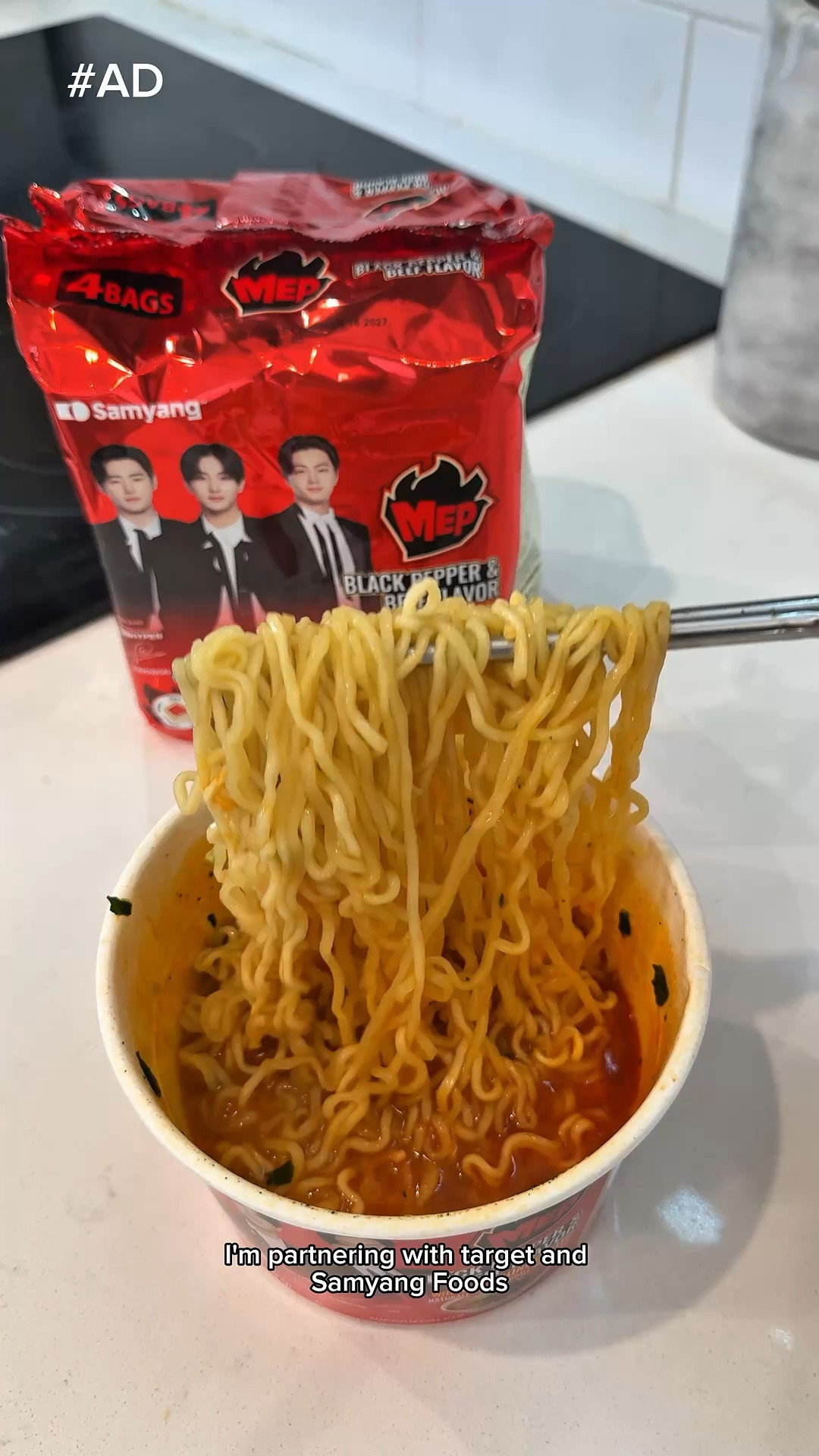#ad You’ve got to check out @samyangfoods_global new Feel the Kick campaign ramyeon flavors @Target  in collaboration with ENHYPEN! They’re so unique & do not disappoint 🍜🌶️ #targetpartner #target #samyangmep #enhypen #Feelthekick #MEP