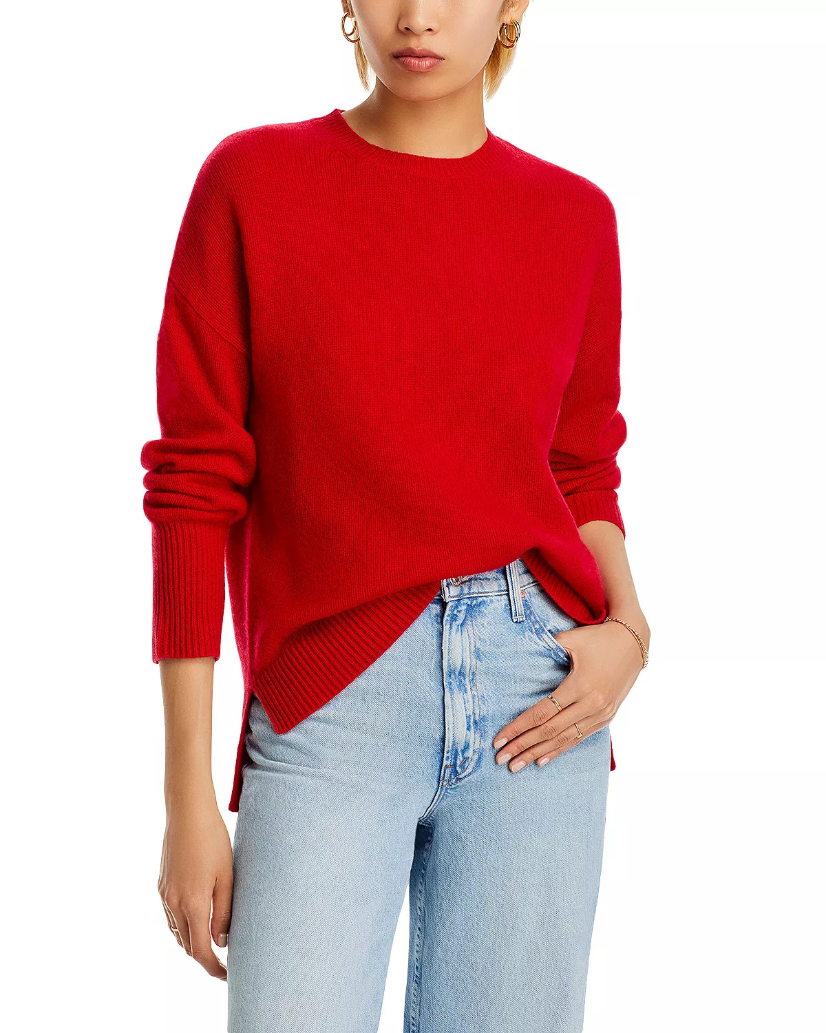 Drop Shoulder High Low Crewneck Sweater - 100% Exclusive | Bloomingdale's (US)