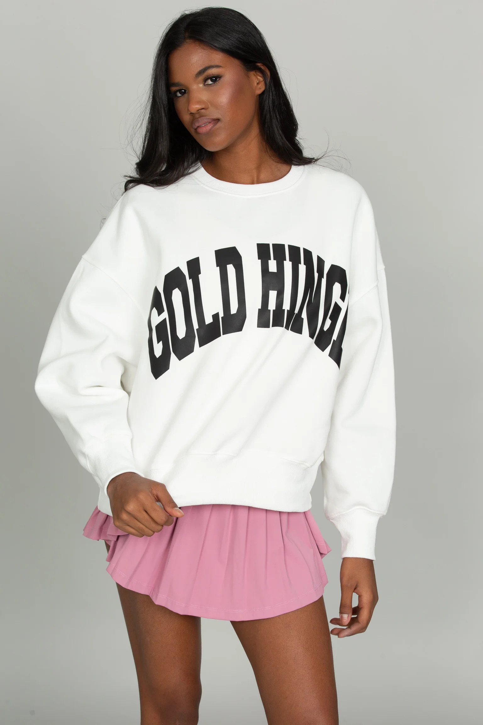 Ivory GH Wide Arm Sweatshirt | Gold Hinge