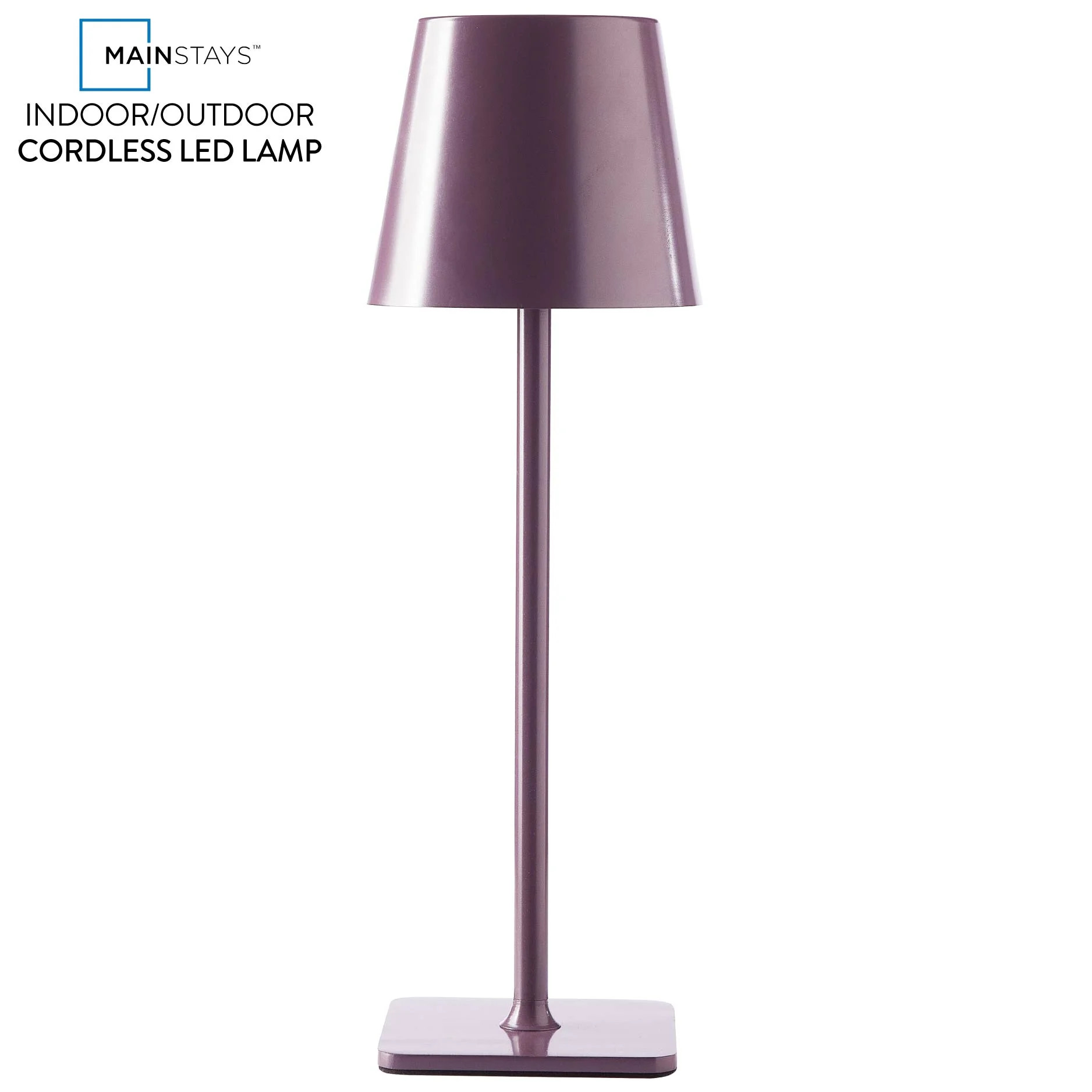 Mainstays 13-Inch Rechargeable Table Lamp, Enchanting Purple Finish | Walmart (US)