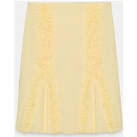 Zara - Embossed Ruffled Skirt - Light Yellow - Xs - Woman | Zara US
