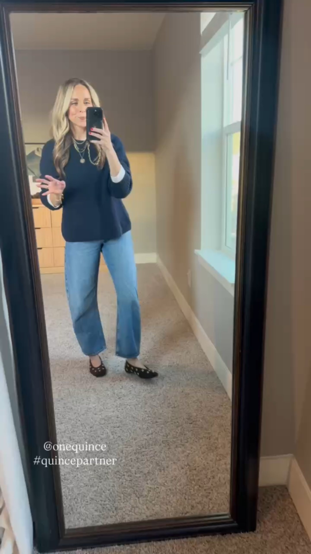 These Quince winter basics are soooo good! I love classic timeless pieces and these check all the boxes + are a crazy good price for the quality. 💁‍♀️👌

T-shirt: TTS
Sweater: I went up two full sizes for a more relaxed fit 
Coat: TTS 

@onequince #quincepartner 