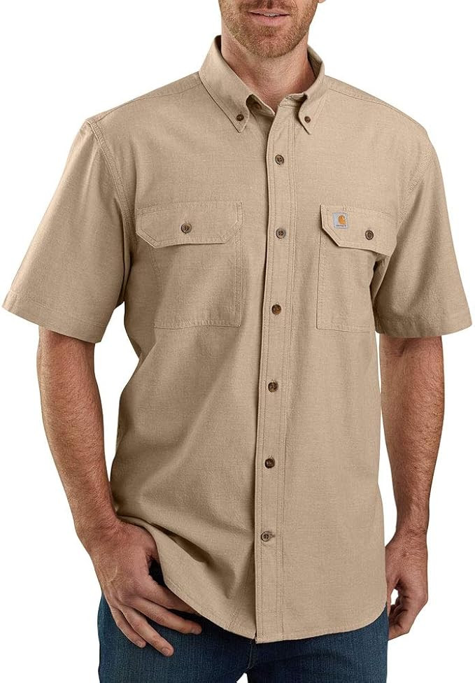 Carhartt Men's Loose Fit Midweight Chambray Short Sleeve Shirt | Amazon (US)