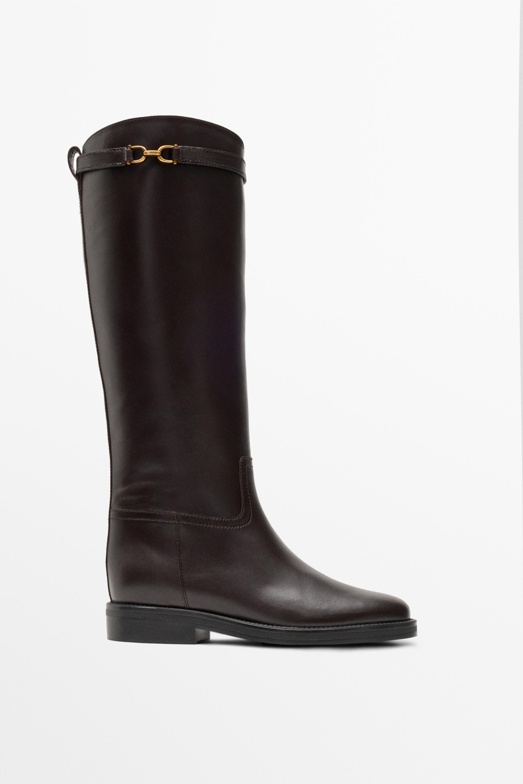 Leather riding boot | Massimo Dutti UK