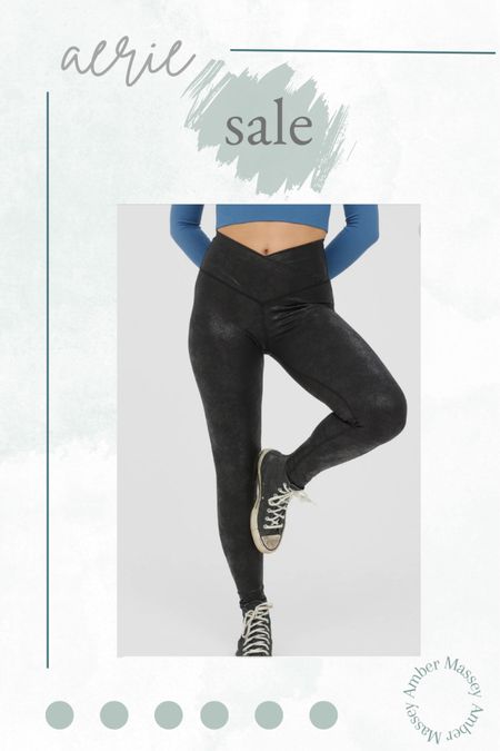 Aerie has a huge sale going on right now. Up to 60% off select styles. These faux leather leggings. Whether you are upping your fitness routine or looking to add some loungewear, these are some great prices.

#LTKunder50 #LTKsalealert #LTKfit