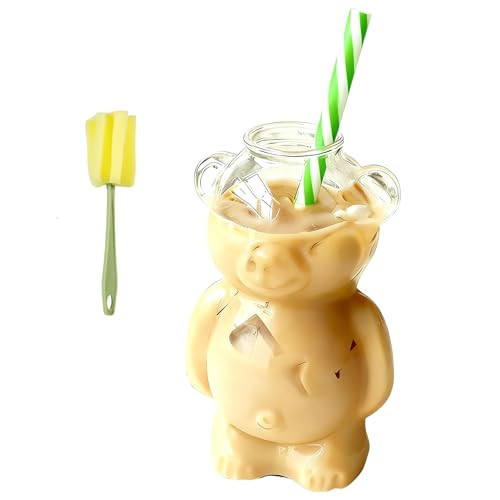 Teddy Bear Glass Cup, 2025 Holiday Teddy Bear Glass Cup with Lid & Straw, 20 Ounces, Ensuring A Delightful Experience with Every Sip, Making It An Ideal Gift for Collectors & The Holidays (1PC) | Amazon (US)