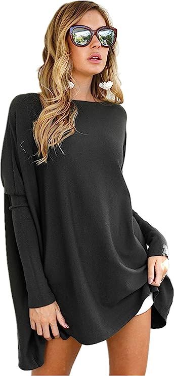 LIYOHON Women's Tunic Tops for Leggings Plain Oversized Shirts Batwing Long Sleeve Fall Loose Fit... | Amazon (US)