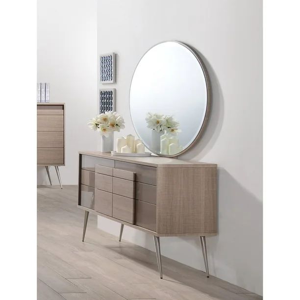 Best Master Furniture Brazil Taupe Bronze 2 Pieces Dresser and Mirror - Walmart.com | Walmart (US)