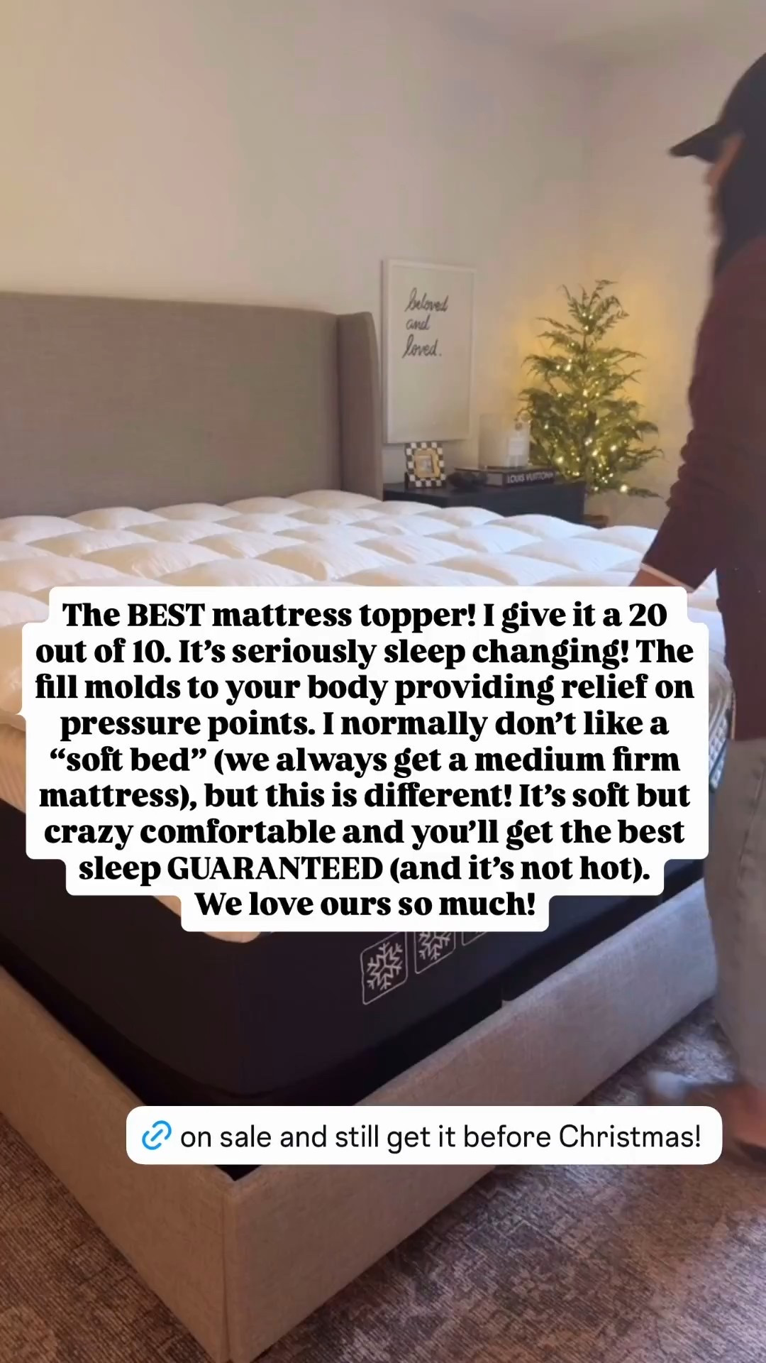 I can’t say enough amazing things about our this mattress topper! I’m not one who likes a soft mattress ( we always get a medium firm mattress), but this is different. It’s soft, but SOOO comfortable and not like sleeping on a “typical soft mattress”. It also has a better sleep guarantee! 




#LTKU #LTKselfcare #LTKmomlife