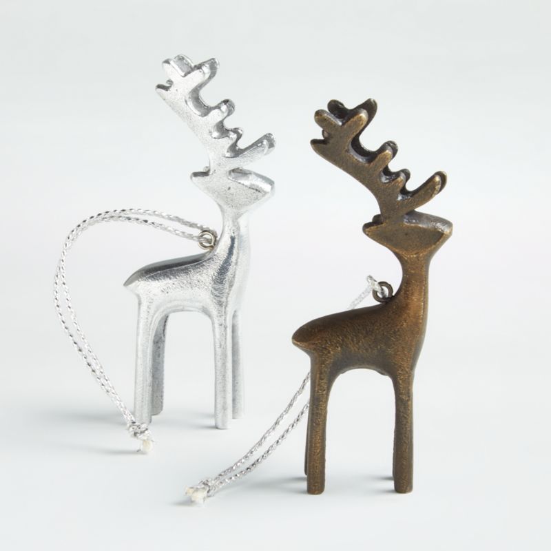 Reindeer Christmas Ornaments | Crate and Barrel | Crate & Barrel