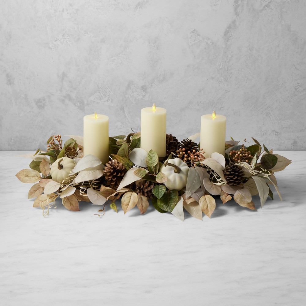 Pumpkin Patch Candle Holder Faux Centerpiece | Williams-Sonoma