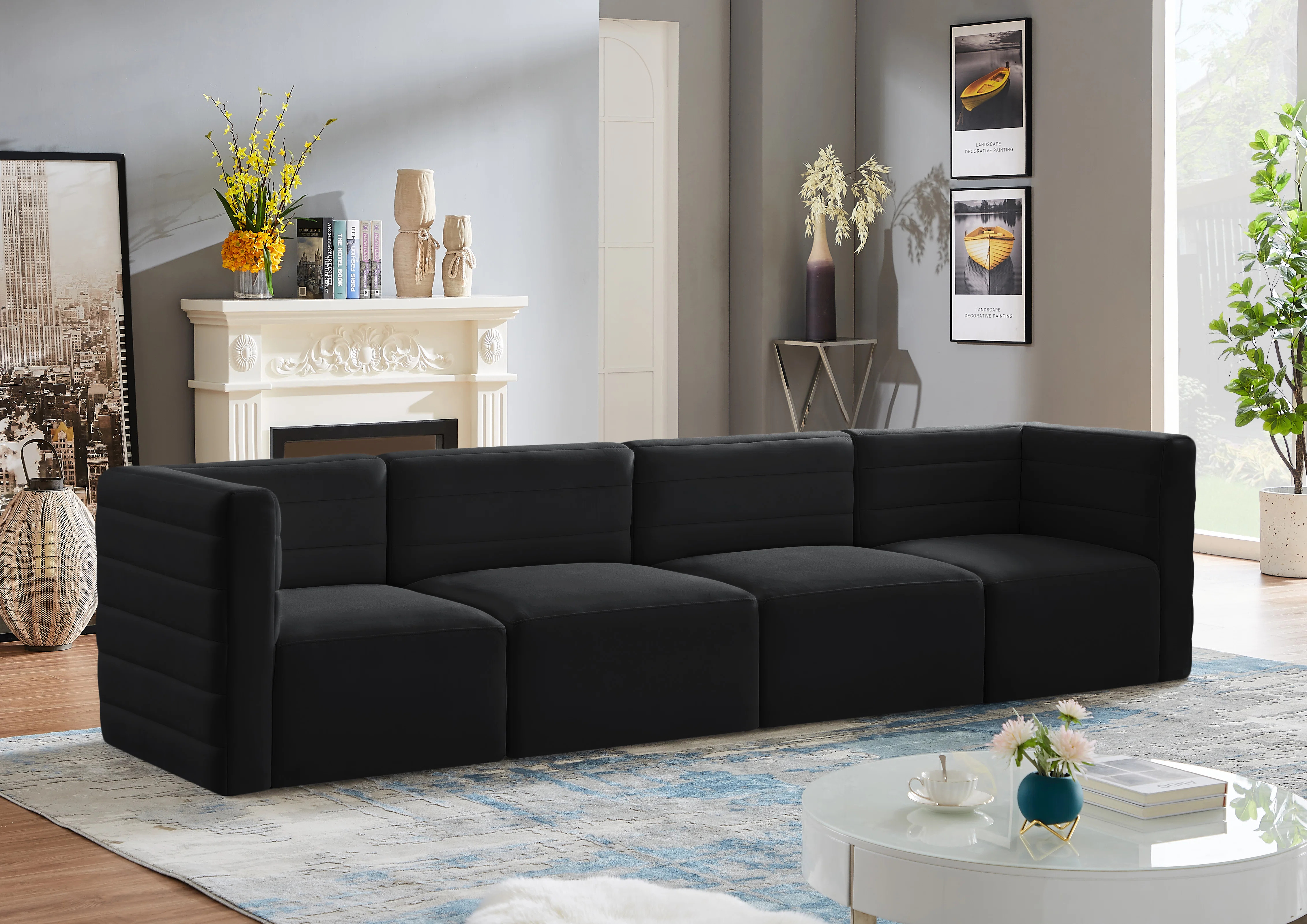 Enso 126'' Velvet Sofa | Wayfair North America