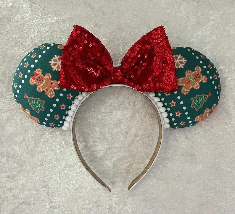 Mickey & Minnie Gingerbread Man Ears - Etsy | Etsy (US)