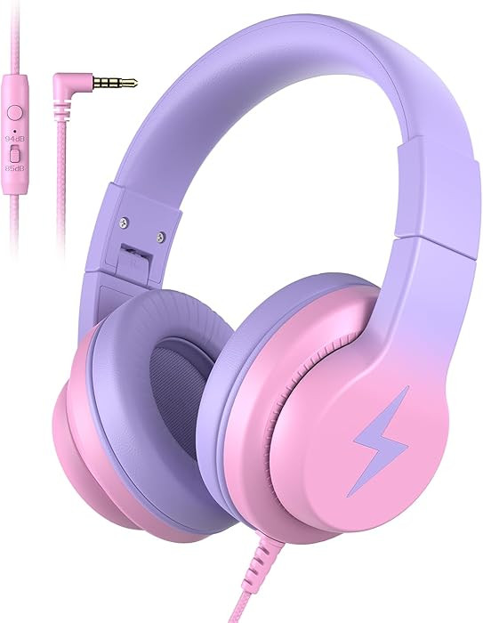 Kids Headphones, Wired Headphones for Kids Over Ear with Microphone, 85/94dB Volume Limiter Headp... | Amazon (US)