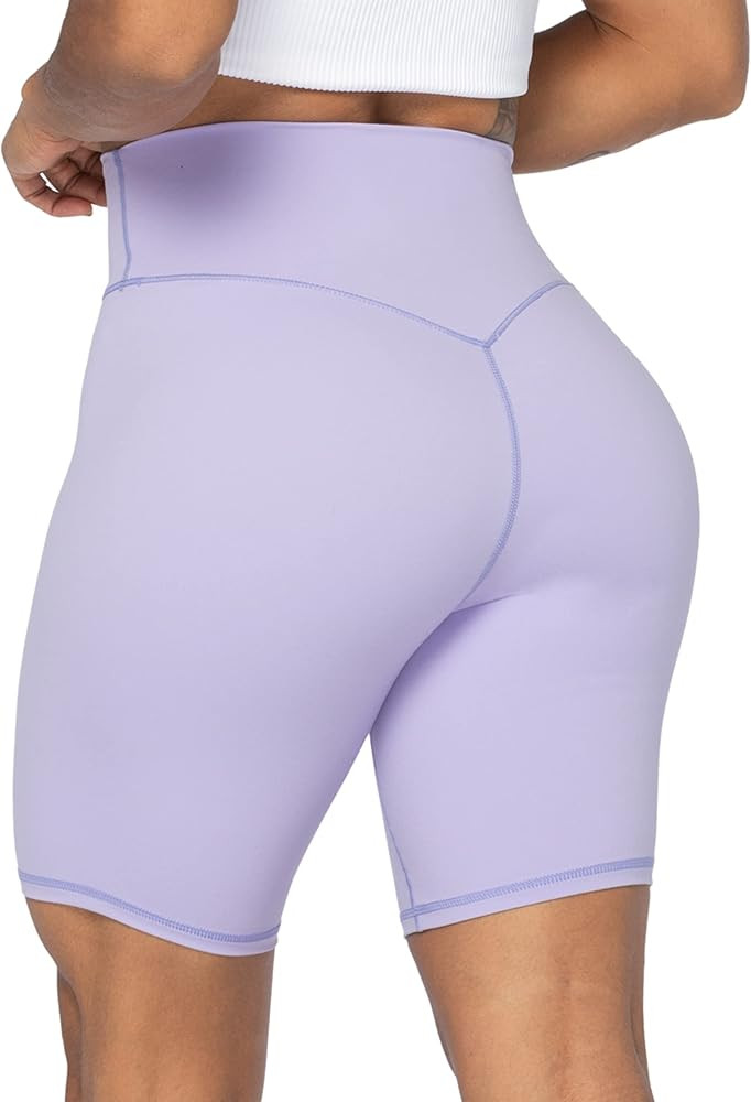 Sunzel No Front Seam High Waist Biker Shorts for Women, Squat Proof Yoga Workout Gym Bike Shorts | Amazon (US)