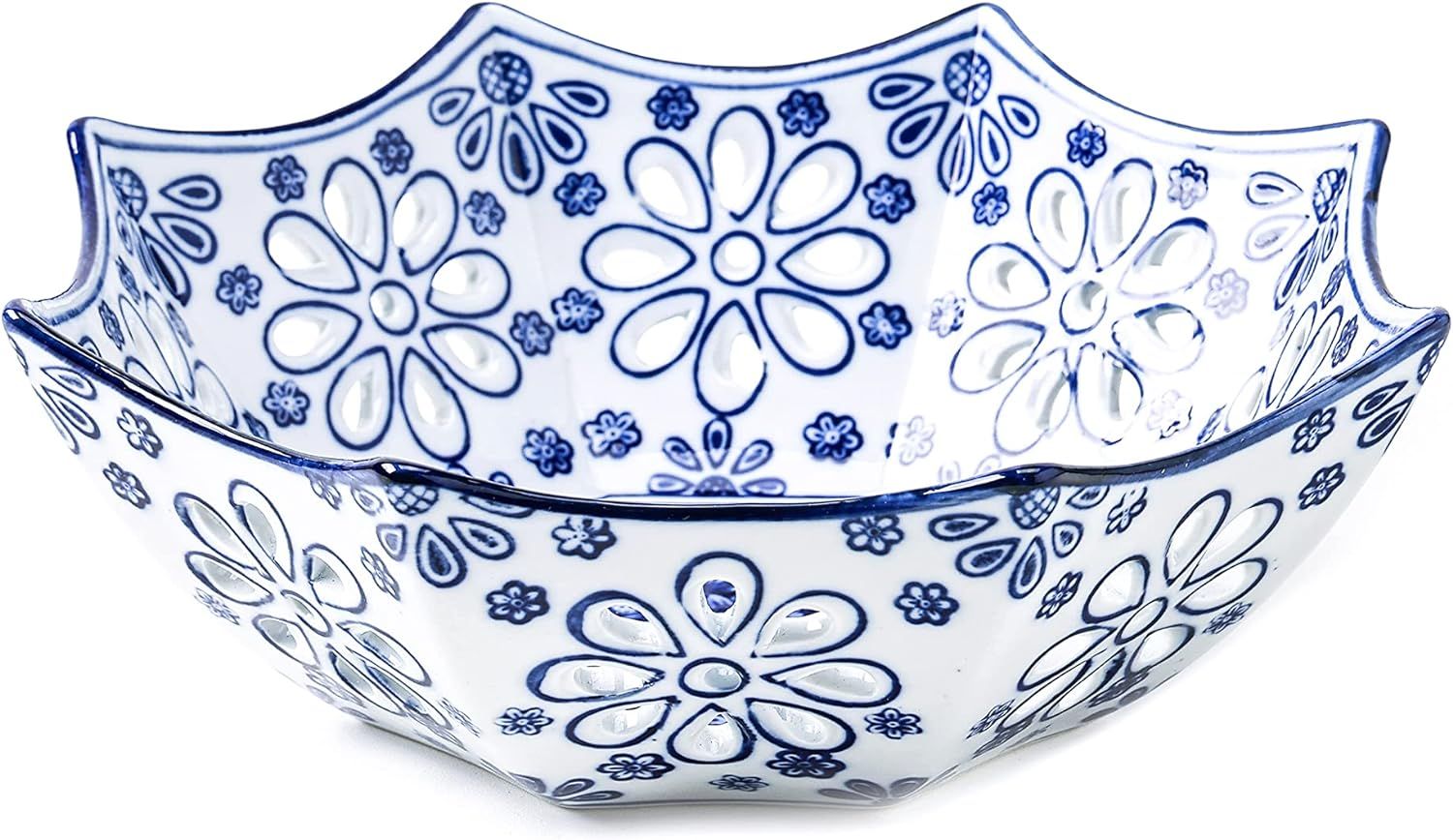 GaLouRo Blue and White Decorative Bowl, Blue Fruit Bowl, Berry Bowl, Chinoiserie Decor, Blue and ... | Amazon (US)