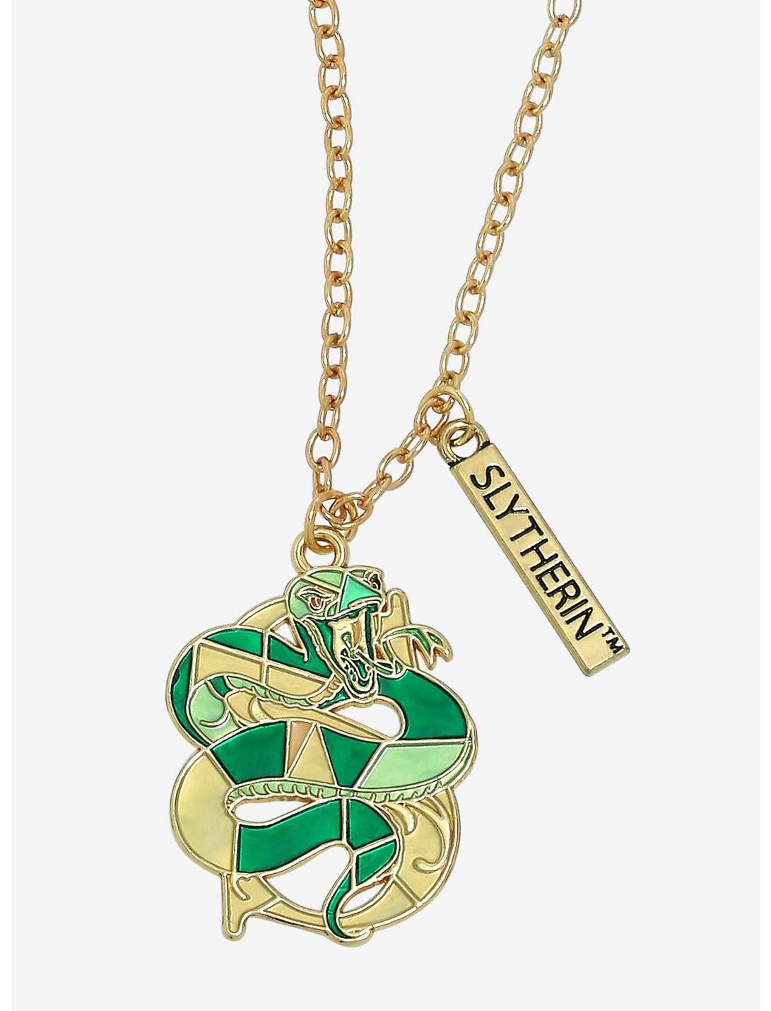 Harry Potter Slytherin Serpent Stained Glass Necklace - BoxLunch Exclusive | BoxLunch