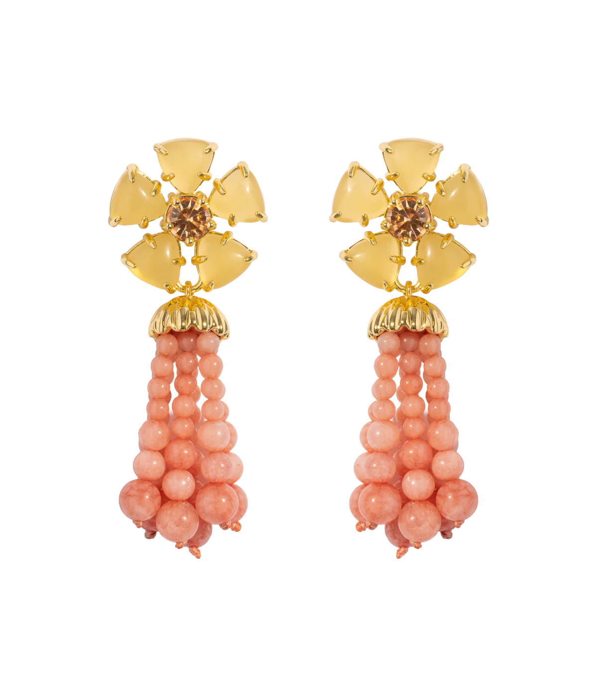 Talia Tassel Earrings in Coral | Over The Moon