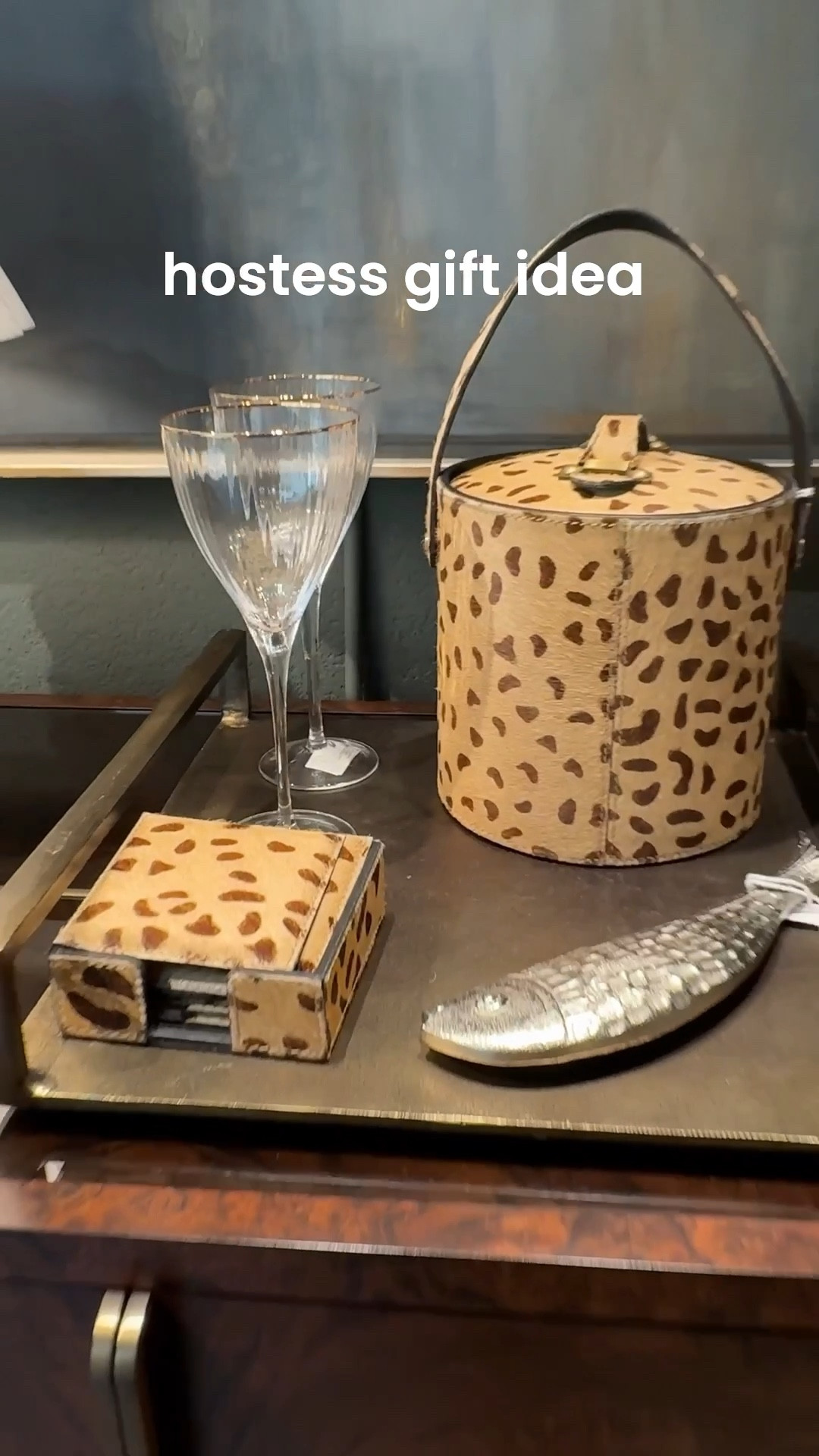 Hostess gift idea - cheetah coasters and matching ice buckett

#LTKHoliday #LTKHome #LTKGiftGuide