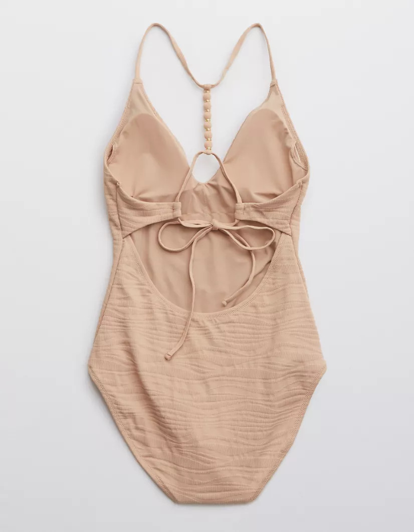 Aerie Jacquard Scoop One Piece Swimsuit | American Eagle Outfitters (US & CA)