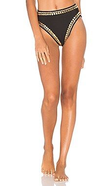 Norma Kamali Stud Bikini Bottom in Black & Gold from Revolve.com | Revolve Clothing (Global)