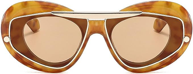 laureles Fashion Oversized Cat Eye Women Sunglasses Vintage Leopard Gradient Shades UV400 Men Sun... | Amazon (US)
