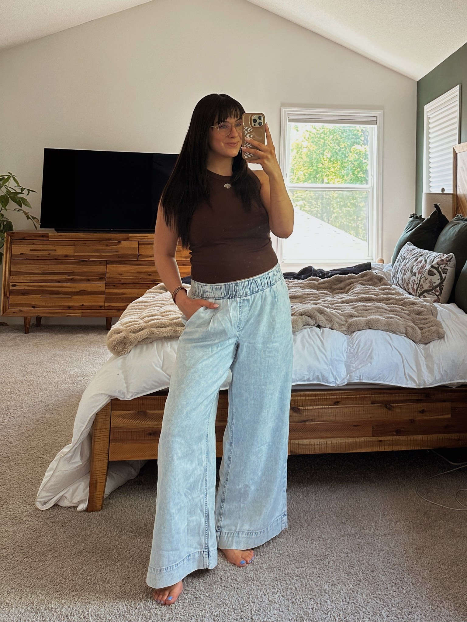 Outfit on sale! Tank is target find for $3 and denim comfy sweatpants pants come in petite and are 40% off! Wearing m in both 

#LTKSummerEdit #LTKSaleAlert #LTKPetite