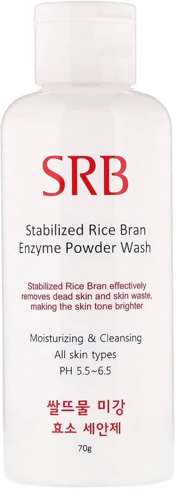 Korean Beauty SRB Rice Bran Enzyme Powder Face Wash 70g, Moisturizing & cleansing all skin types ... | Amazon (US)