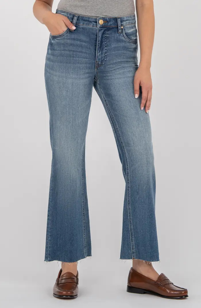 Kelsey High Waist Raw Hem Straight Leg Jeans | Nordstrom