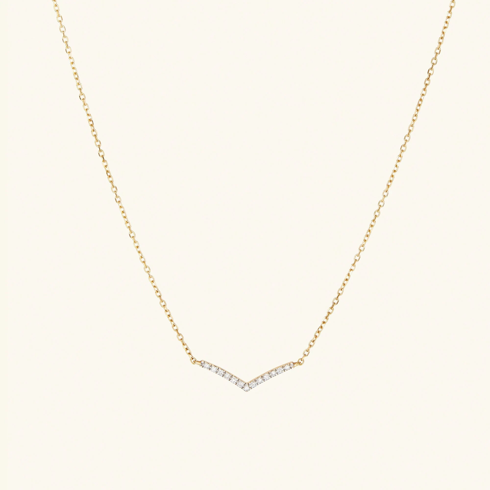 Pavé Diamond Wishbone Necklace | Mejuri Fine Crew