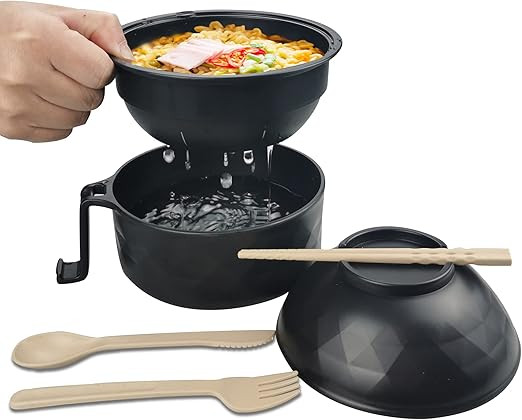 Layron Ramen Cooker Ramen Bowl Set with Chopsticks 33oz Microwave Noodle Bowl College Dorm Room E... | Amazon (US)
