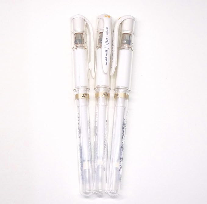 Uni-Ball UM 153 Signo Broad Point Gel Pen - White - Pack of 3 | Amazon (US)