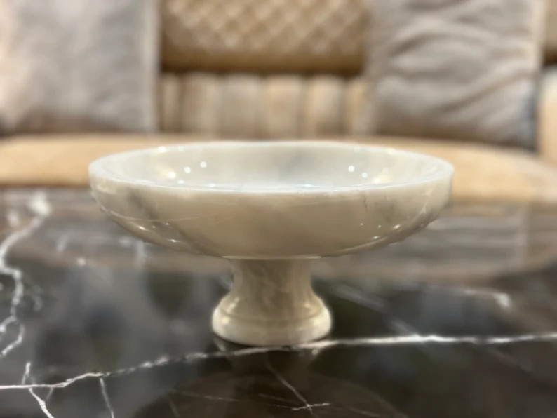 Handmade Marble Ruffle Bowl 10 Inch Antique Scallop Bowl - Etsy | Etsy (US)