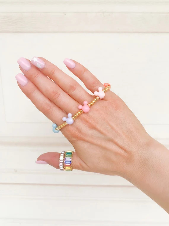 Mickey Mouse Inspired Beads Bracelet Disney Bracelet | Etsy | Etsy (US)