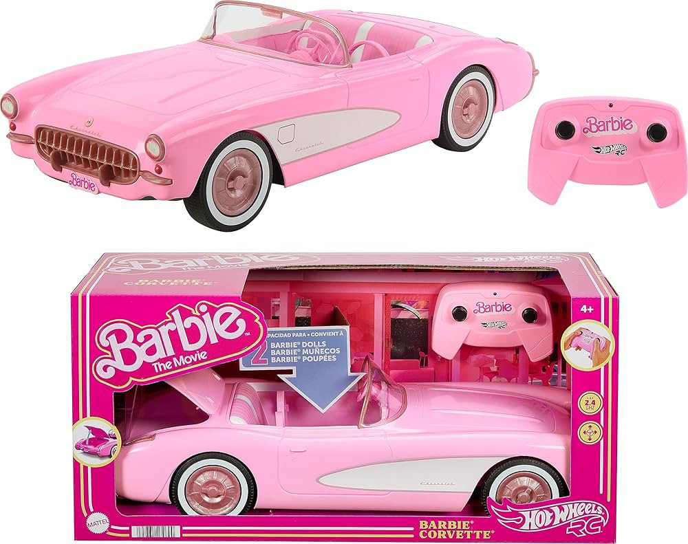 Hot Wheels Barbie RC Corvette from Barbie The Movie, Full-Function Remote-Control Toy Car Holds 2... | Amazon (US)