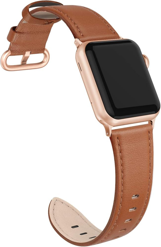 EDIMENS Leather Bands Compatible with Apple Watch 38mm 40mm Band Women, Genuine Leather Band Repl... | Amazon (US)