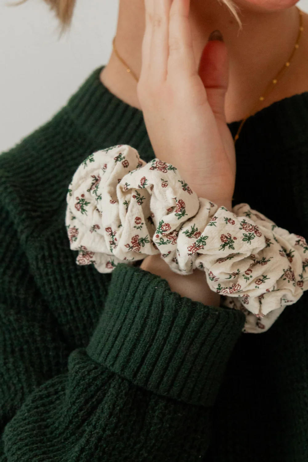Jumbo Holiday Floral Scrunchie | Shop Andi