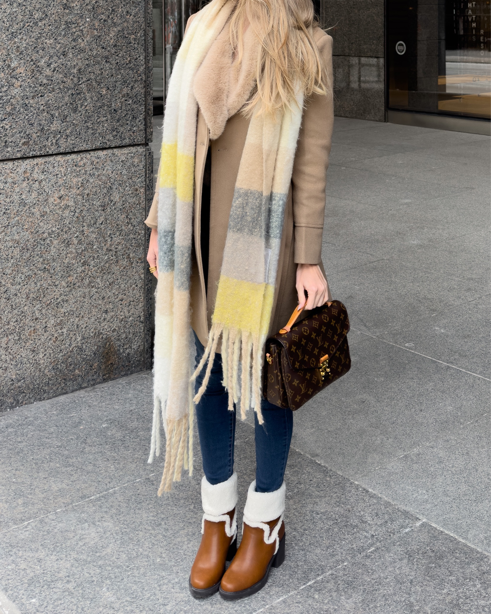 Scarf, cold weather, trench coat, warm boots, booties, pochette metis, neutrals 

#LTKstyletip #LTKSeasonal #LTKFind