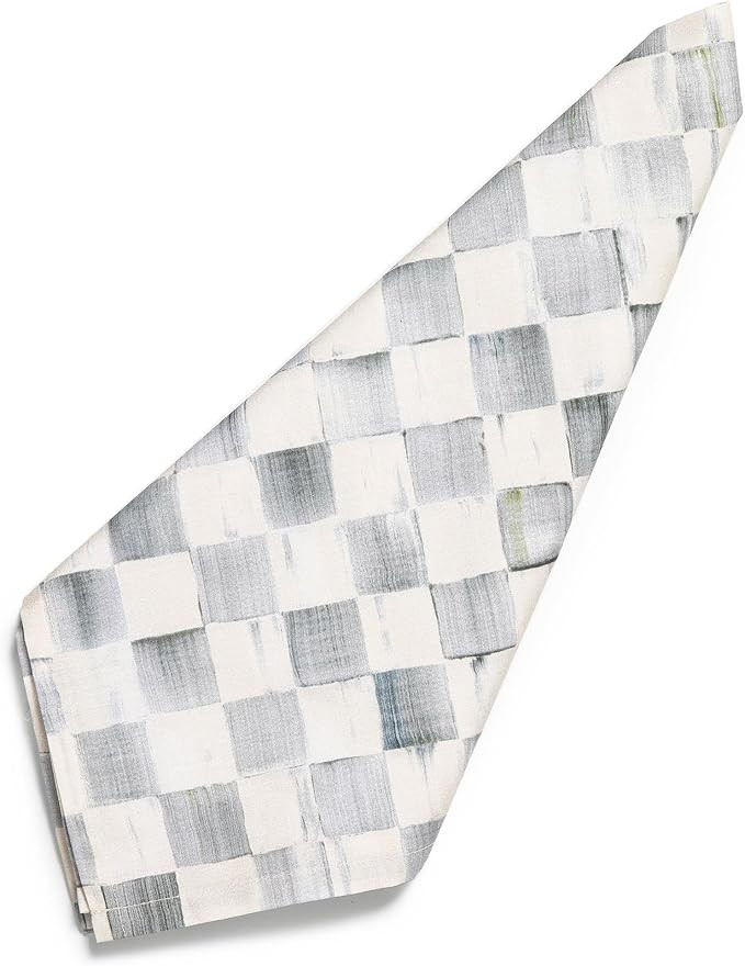 MACKENZIE-CHILDS Cotton Napkin, Cloth Dinner Napkin, Gray-and-White Sterling Check | Amazon (US)