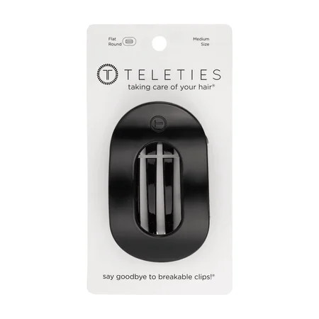 Teleties Flat Round Hair Clip, Black, Medium | Walmart (US)