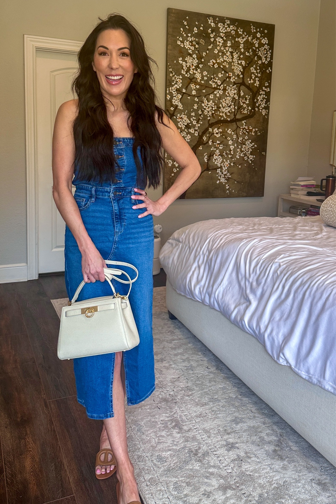 ae denim tube top midi dress AE Denim Halter Shift Midi Dress Women's Dark Wash XXS
