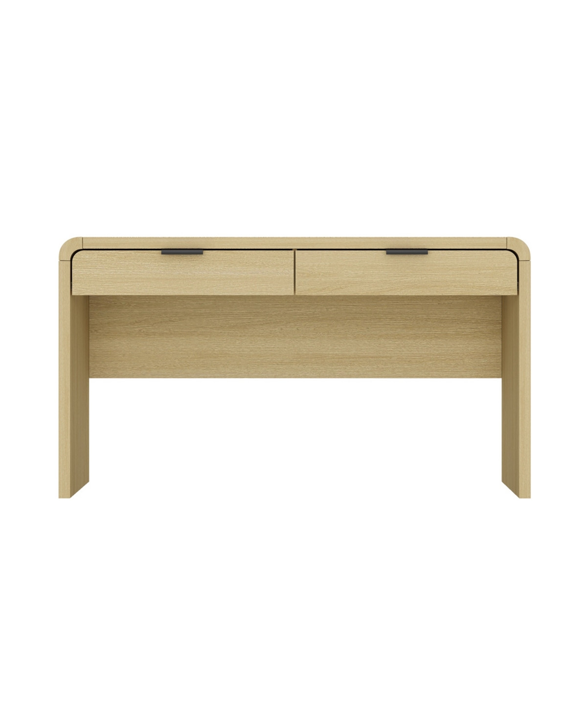 Manhattan Comfort Grace 54" Modern 2-Drawer Home Office Desk - Natural Oak, Black | Macy's