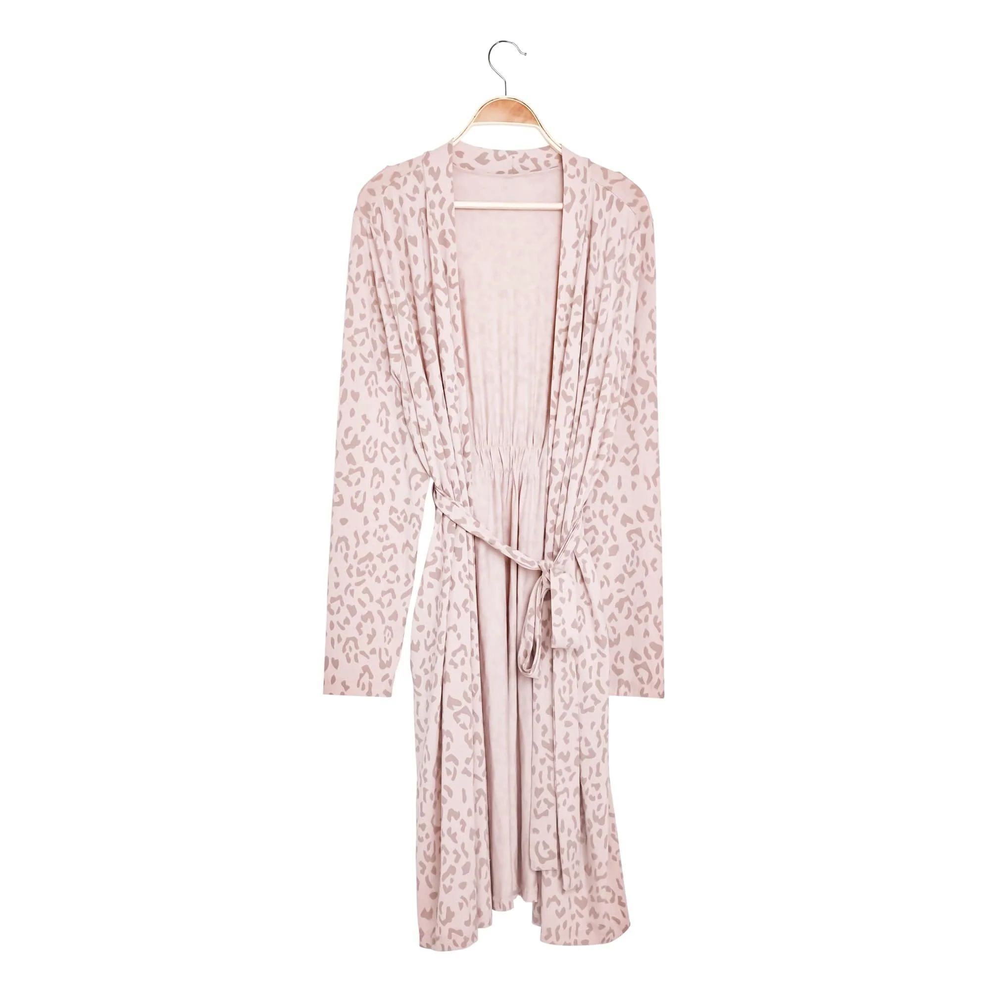 Women’s Lounge Robe in Big Blush Leopard | Kyte BABY