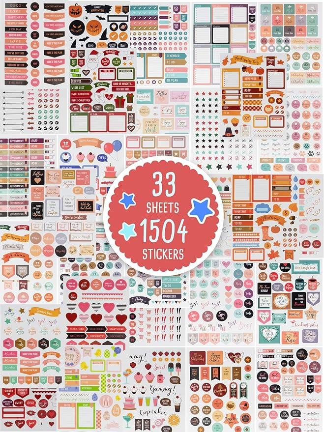 Aesthetic Planner Stickers - 1500+ Stunning Design Accessories Enhance and Simplify Your Planner,... | Amazon (US)