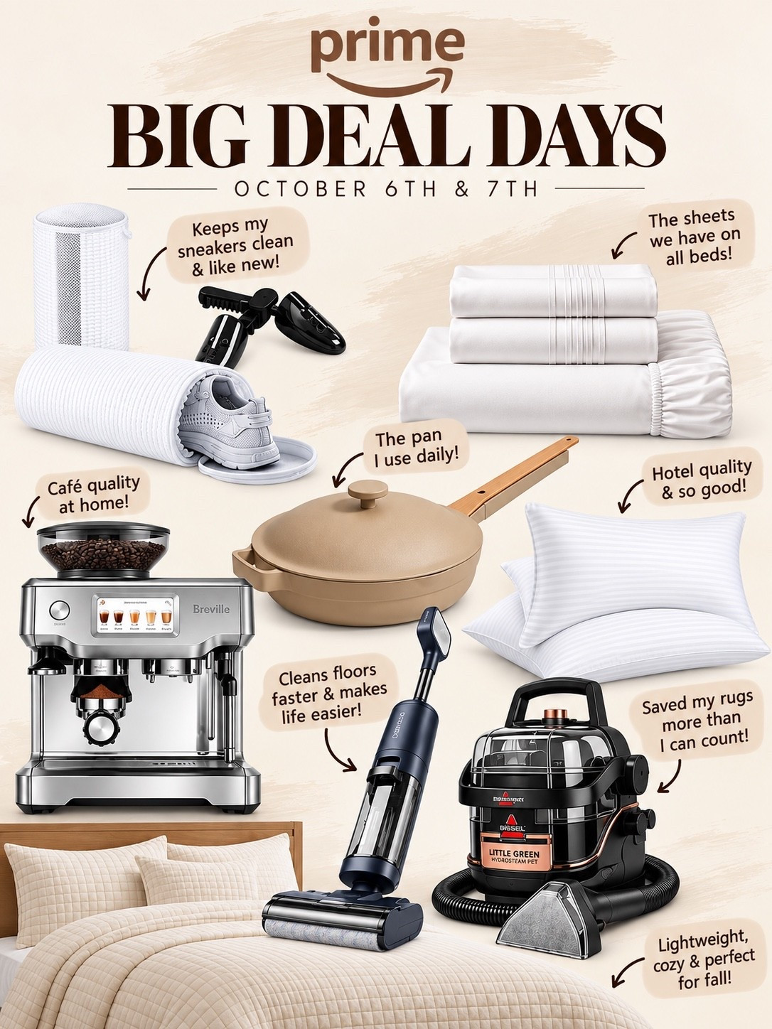 Prime Big Deal Days are HERE! 🙌🏻 Sharing some of my tried & true Amazon favorites that we actually own, use and love — from the sheets we have on every bed to the pan I use daily and cleaning finds that have saved my rugs more times than I can count. 🤎 Oct. 6–7 only! #PrimeBigDealDays #AmazonFinds #LTKHome #LTKSaleAlert